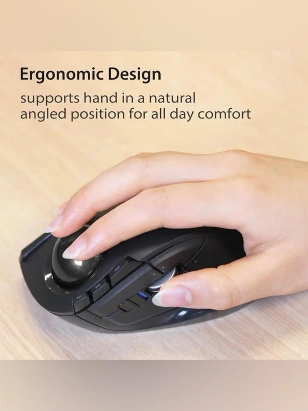 ELECOM DEFT Wireless Trackball Mouse M-DT2DRBK 2.4GHz 8-Button Mac Windows